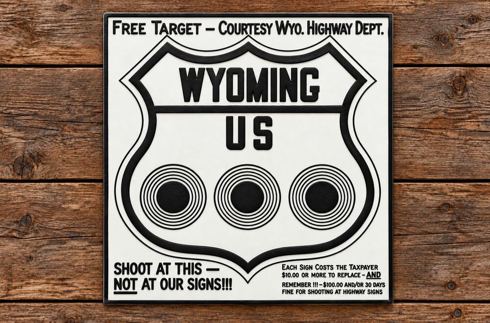 Wyoming Highway Department Target Road Sign Travel Outdoors Interstate Freeway